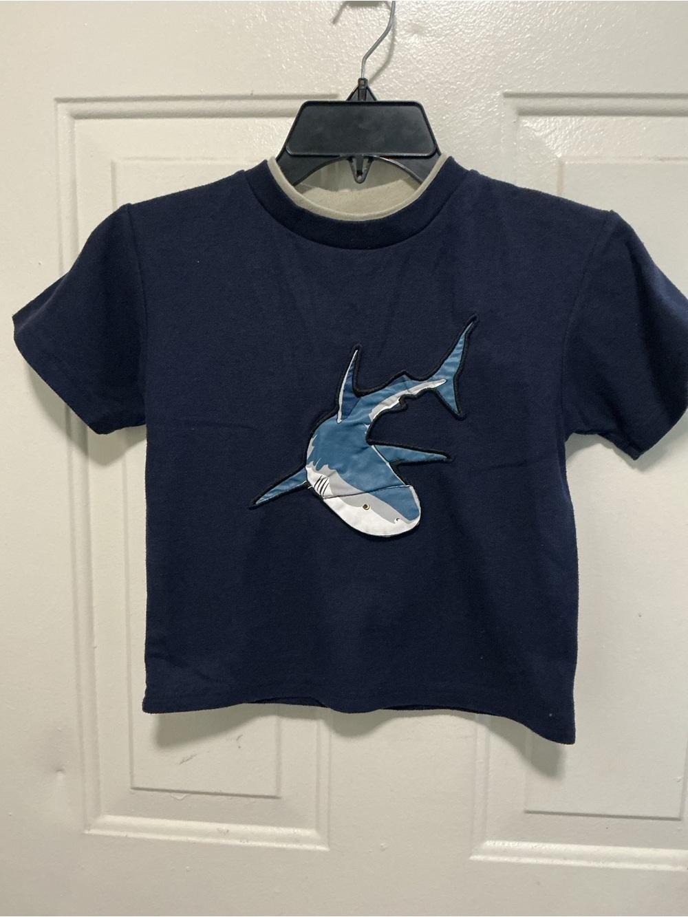 Kids Headquarters Navy & Blue Shark Applique Tee